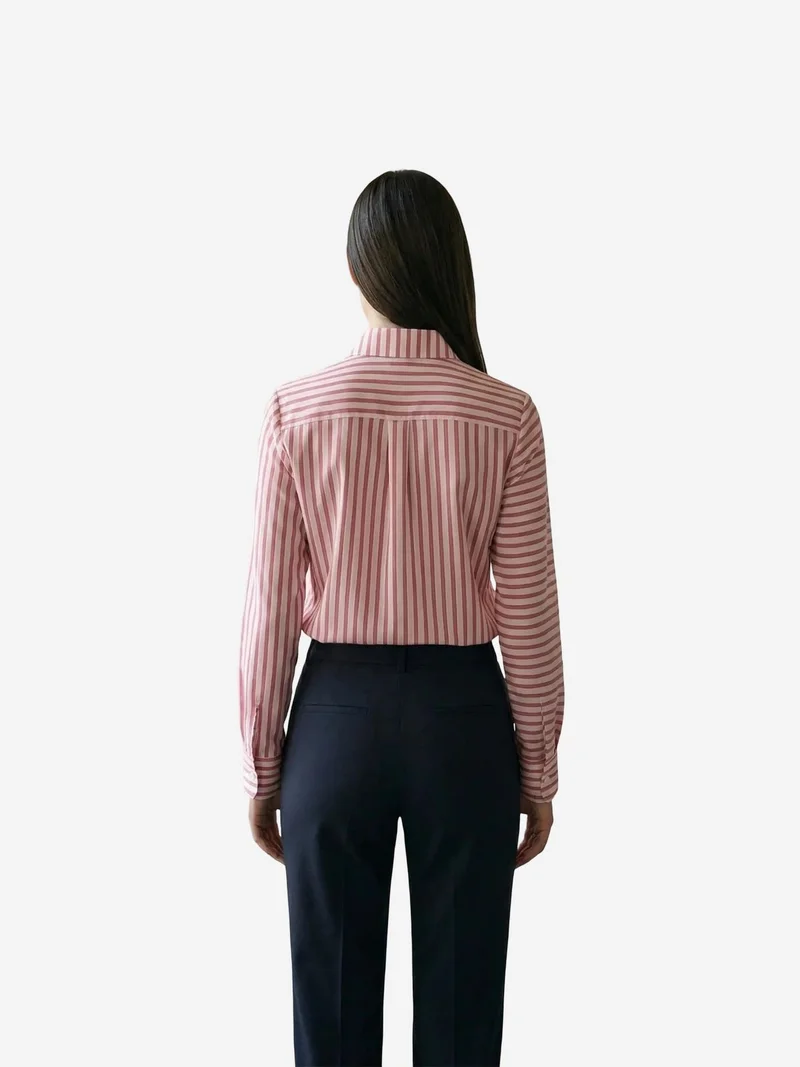 MY FASHION MY FASHION Striped Long-Sleeve Button-Front Shirt