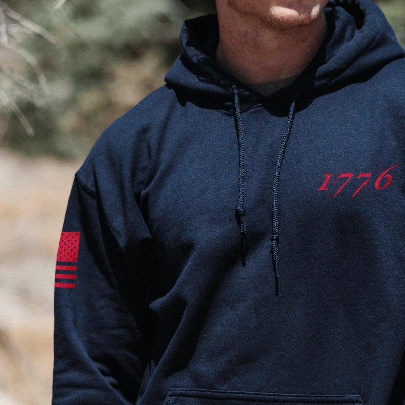Grunt Style 1776 Flag Hoodie - (Navy, 2X-Large) - Image 3