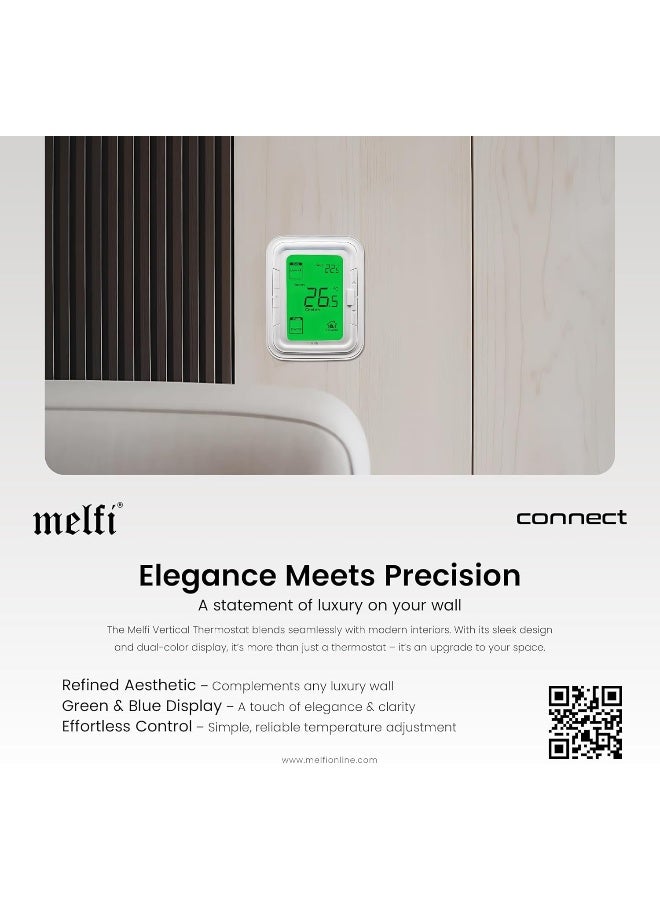 melfi Melfi Home Digital Air Condition Manual Fcu Ac Thermostats With R Sense, 2 Pipe Heat/Cool Manual Or Auto 3-Speed Fan Control  - Image 5