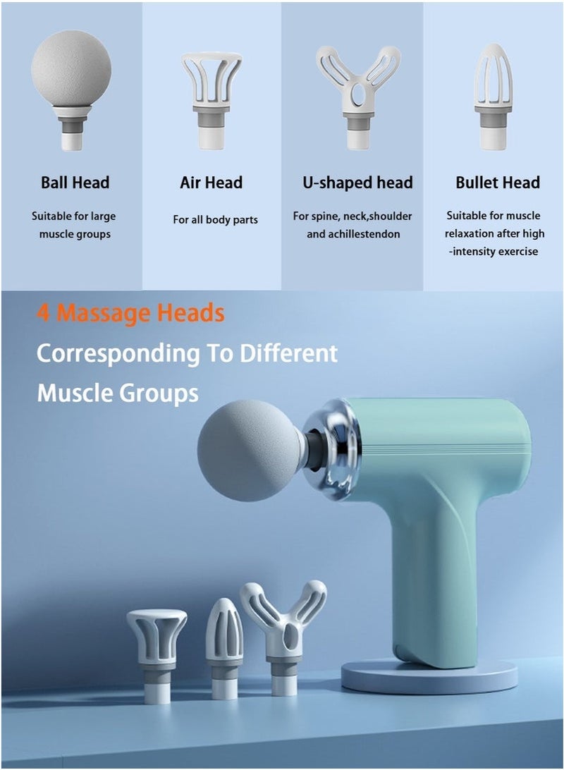 Loquat Mini Massage Gun, Powerful Fascial Gun Portable Deep Tissue Percussive Muscle Back Head Massager for Pain Relief with 4 Massage Heads, 6 Massage Speeds, High Intensity Vibration Rechargeable. - Image 4
