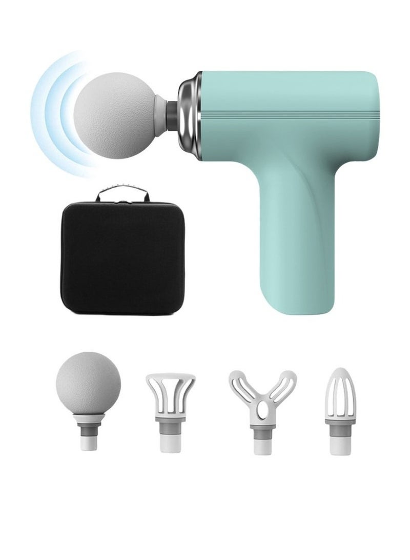 Loquat Mini Massage Gun, Powerful Fascial Gun Portable Deep Tissue Percussive Muscle Back Head Massager for Pain Relief with 4 Massage Heads, 6 Massage Speeds, High Intensity Vibration Rechargeable. - Image 1