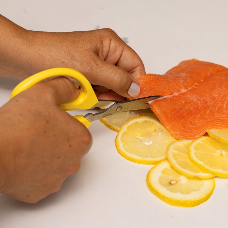 Joyce Chen Original Unlimited Kitchen Scissors All Purpose Kitchen Shears With Comfortable Handles, Yellow - Image 4