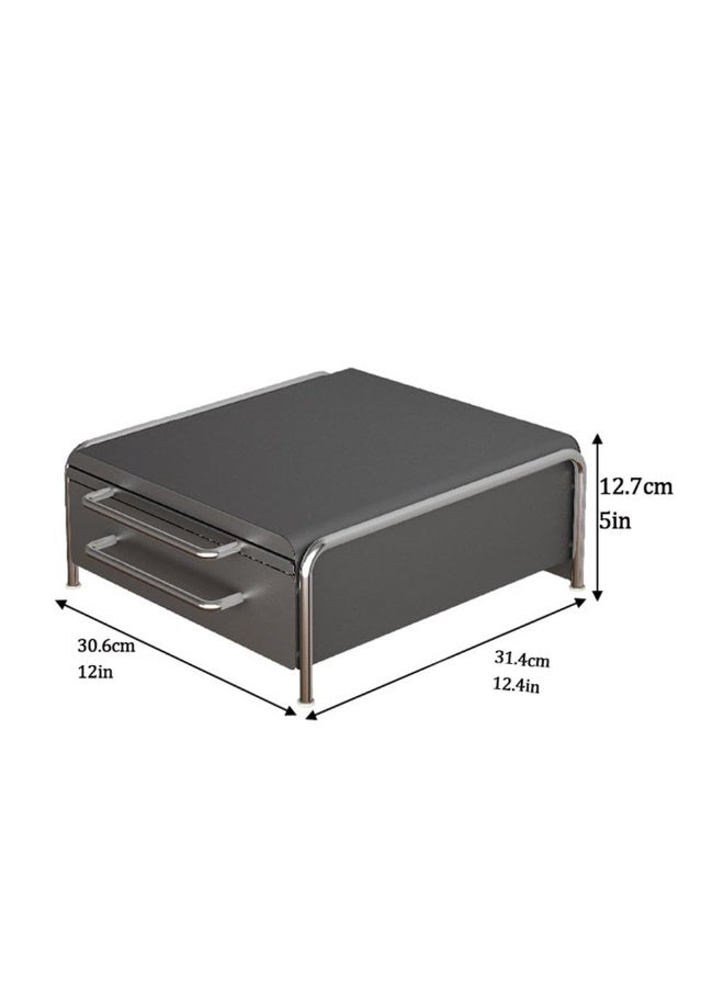 والالا حامل كبسولات قهوة قابل للتمدد مع منصة تخزين - مع سطح عمل، ودرج لأكياس الشاي، والشراب - منظم سطح الطاولة الموفر للمساحة (أسود) - Image 2