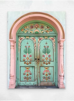 Art Decor Art Decor Pink Green Indian Palace Architecture Wall Art Modern Art Framed Fine Art Traditional Design for Living Room Bedroom Office Home Gifting  - Image 3