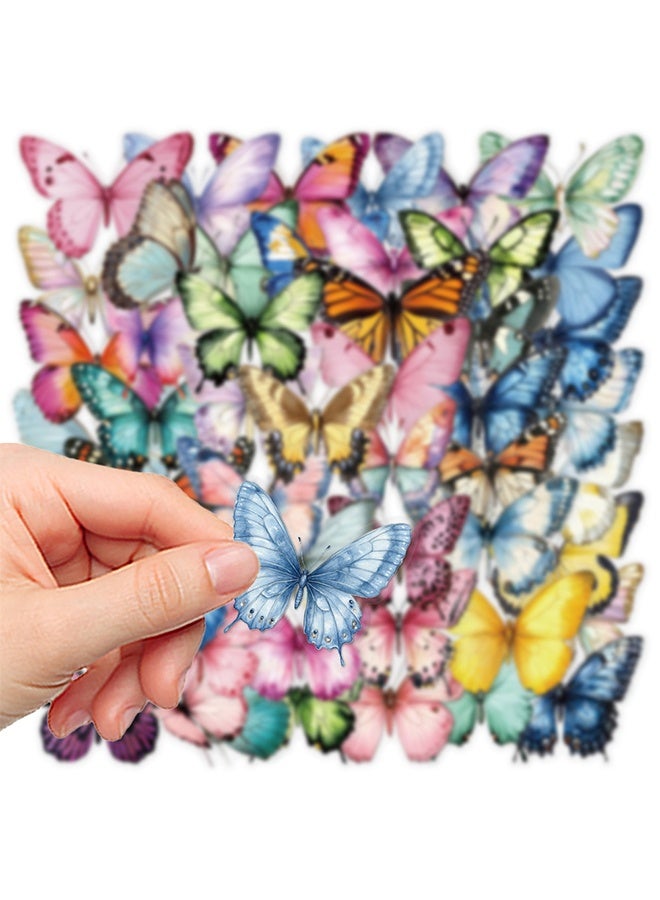 50PCS Butterfly Stickers Pack, Colorful Lovely Waterproof Stickers for Laptop, Scrapbook, Window, Water Bottle, Envelope, Gift for Teens, Adults - Image 1