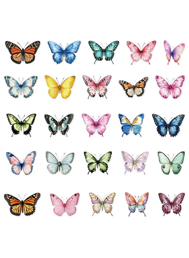 50PCS Butterfly Stickers Pack, Colorful Lovely Waterproof Stickers for Laptop, Scrapbook, Window, Water Bottle, Envelope, Gift for Teens, Adults - Image 4