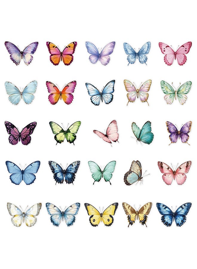 50PCS Butterfly Stickers Pack, Colorful Lovely Waterproof Stickers for Laptop, Scrapbook, Window, Water Bottle, Envelope, Gift for Teens, Adults - Image 3