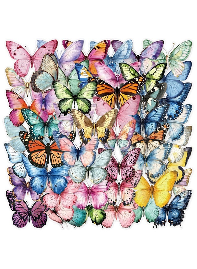 50PCS Butterfly Stickers Pack, Colorful Lovely Waterproof Stickers for Laptop, Scrapbook, Window, Water Bottle, Envelope, Gift for Teens, Adults - Image 2