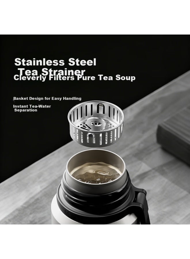 Tomimitsu Fuguang Large Capacity Insulated Bottle 316l Stainless Steel Full Steel Lid Water Bottle Men Women Tea Separation Brewing Cup Student Cup - Image 2