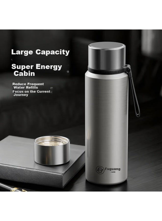 Tomimitsu Fuguang Large Capacity Insulated Bottle 316l Stainless Steel Full Steel Lid Water Bottle Men Women Tea Separation Brewing Cup Student Cup - Image 4