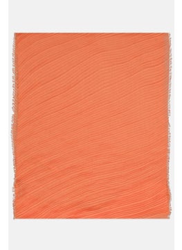 Zero Women Plain Scarf 182 x 7 cm, Coral  - Image 2