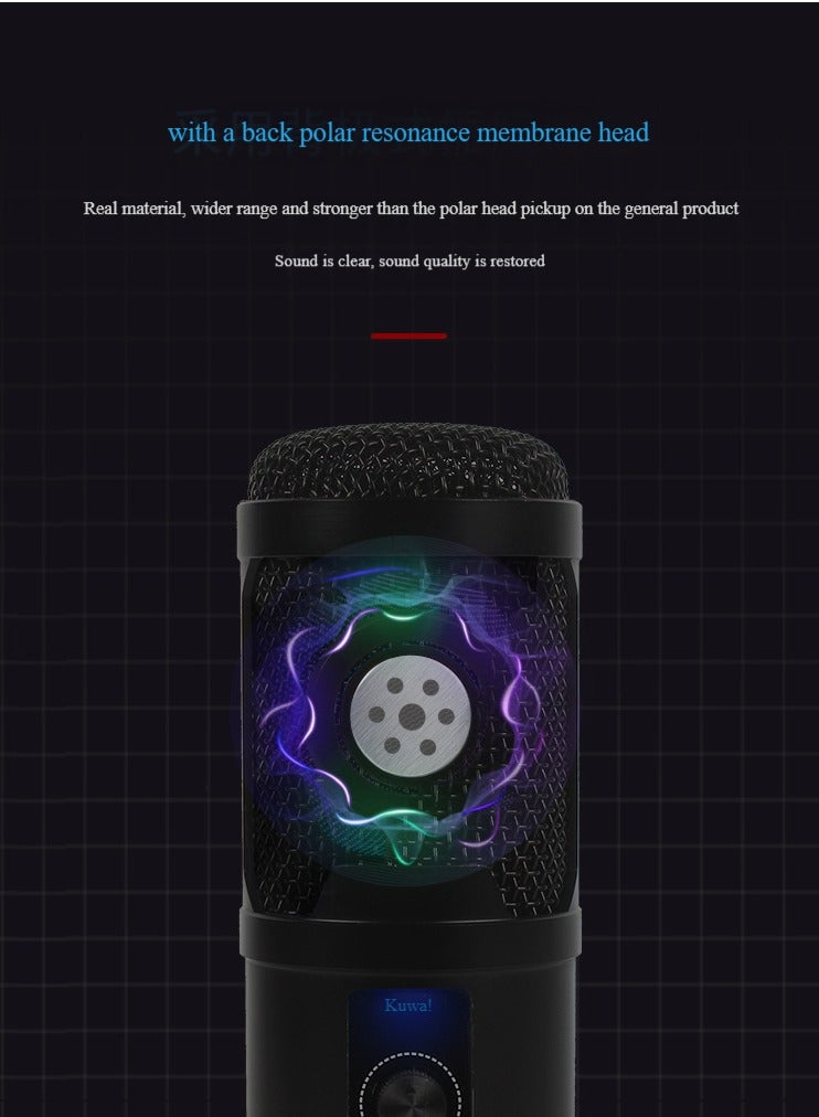 Professional USB Recording Portable Hanging Condenser Microphone Set,Portable Broadcasting, Studio Recording, Conference USB Condenser Microphone Kit Black - Image 3