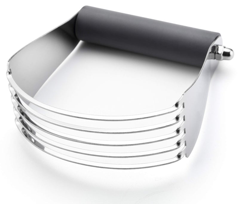 Spring Chef Large Gray Dough Blender For Baking, Heavy Duty Dough Cutter Tool, Stainless Steel Manual Pastry Cutter Tool with Sharp Blades, Dishwasher Safe Pastry Blender for Easy Mixing