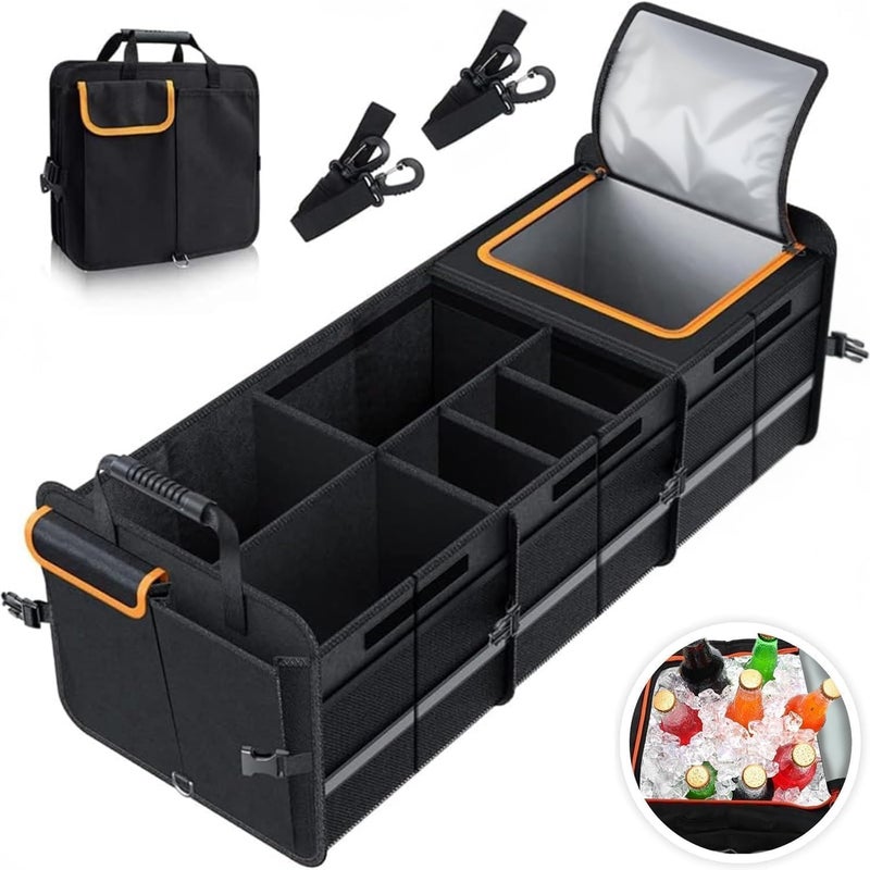 Oasisgalore Car Trunk Organizer Box with Foldable Cover and 4 Removable Dividers - Image 1