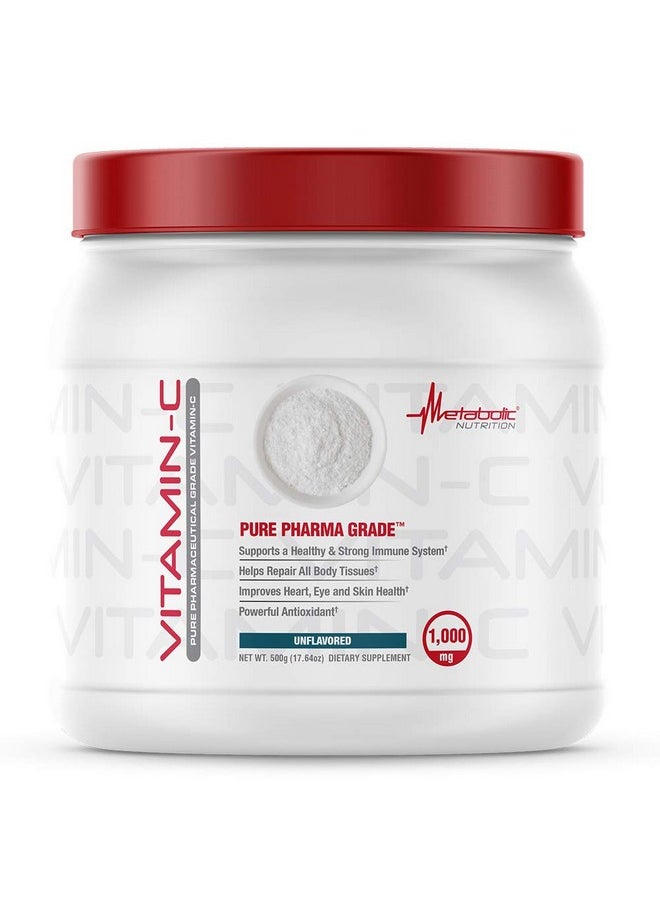 Metabolic Nutrition - Metabolic Nutrition Vitamin C, 1000mg, Pure Pharma Grade, High Absorption Ascorbic Acid (500 g) - Image 1