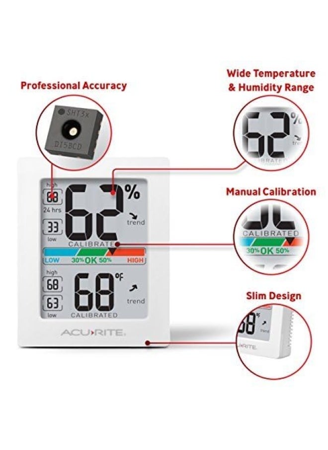 Acurite - Digital Hygrometer With Indoor Monitor And Comfort Scale 01083M Room Thermometer Gauge Temperature Humidity 3 X 2.5 Inches - Image 1