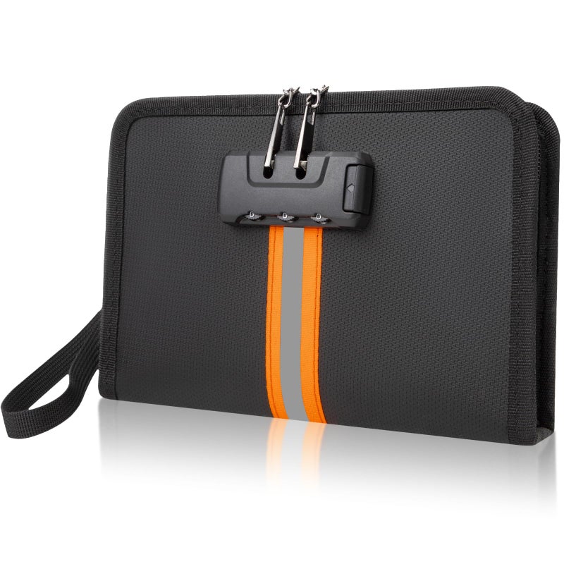 XIAODUN Fireproof Money BagMoney Bag with Lock and ZipperSafe Fireproof WaterproofSuitable for Cash Mobile Phones Keys Credit Cards