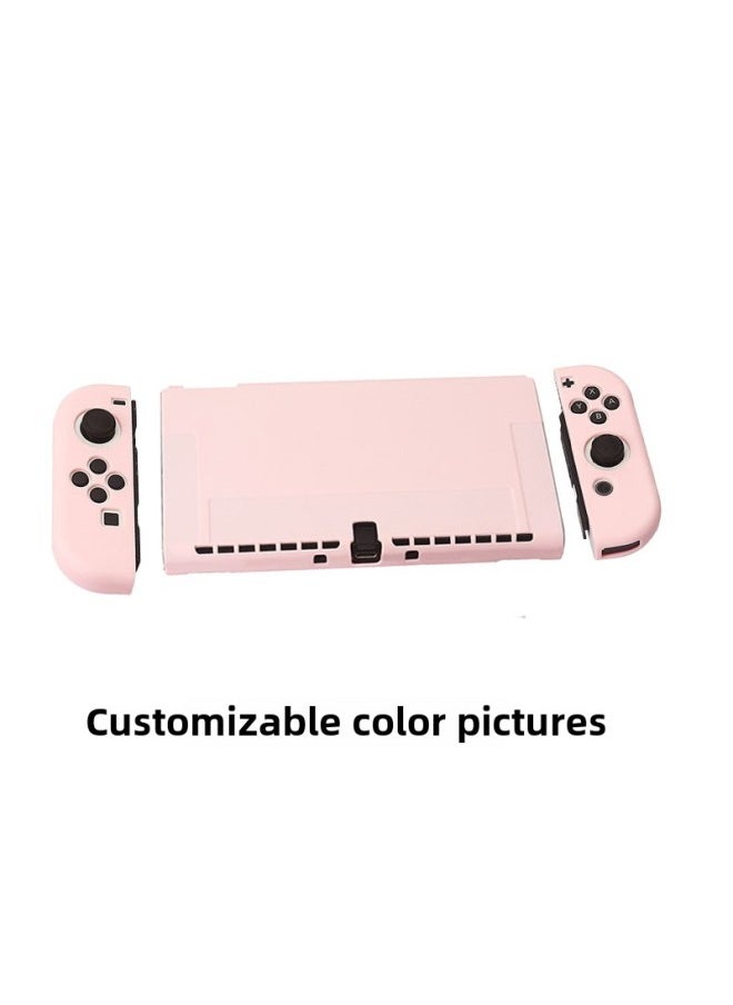 Generic - Nintendo Switch Split Protective Case Material Case Oled Protective Case Split Tpu Matte Transparent Soft Case-Model:Oled Version Tpu Soft Shell Pink Bare Metal - Image 1