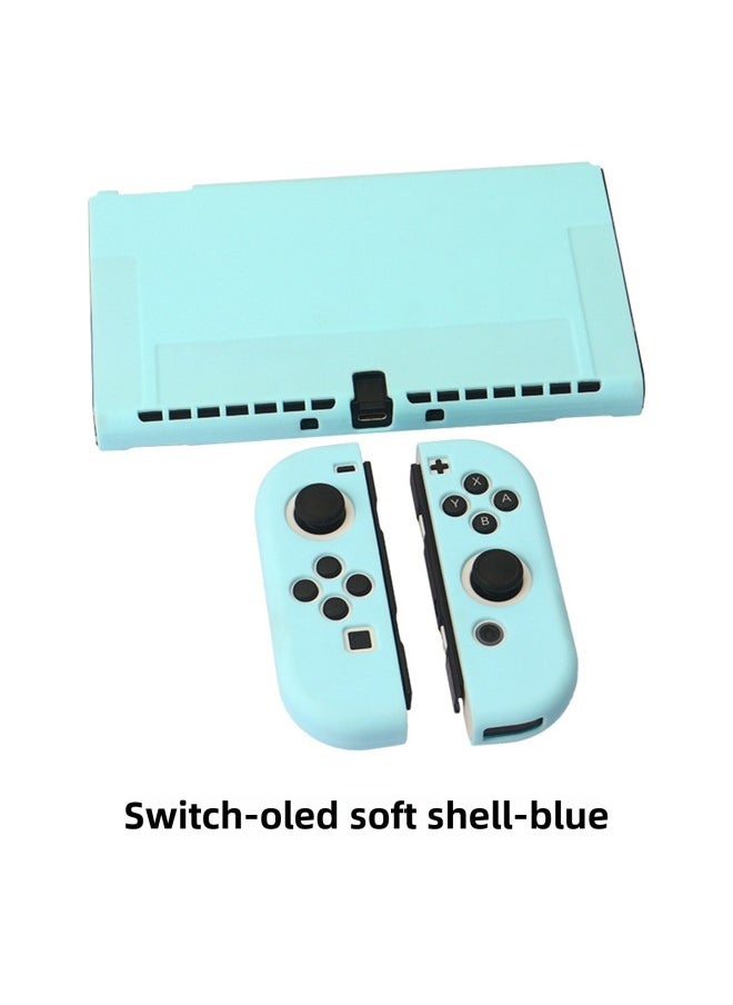 Generic - Nintendo Switch Split Protective Case Material Case Oled Protective Case Split Tpu Matte Transparent Soft Case-Model:Oled Version Tpu Soft Shell Pink Bare Metal - Image 1
