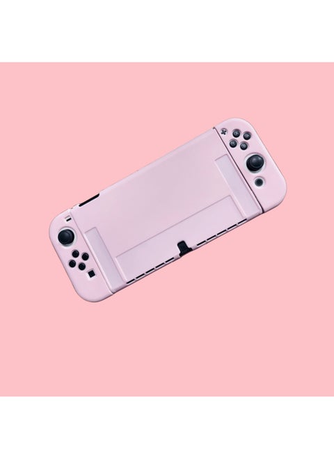 Nintendo Switch Split Protective Case Material Case Oled Protective Case Split Tpu Matte Transparent Soft Case-Model:Oled Version Tpu Soft Shell Pink Bare Metal