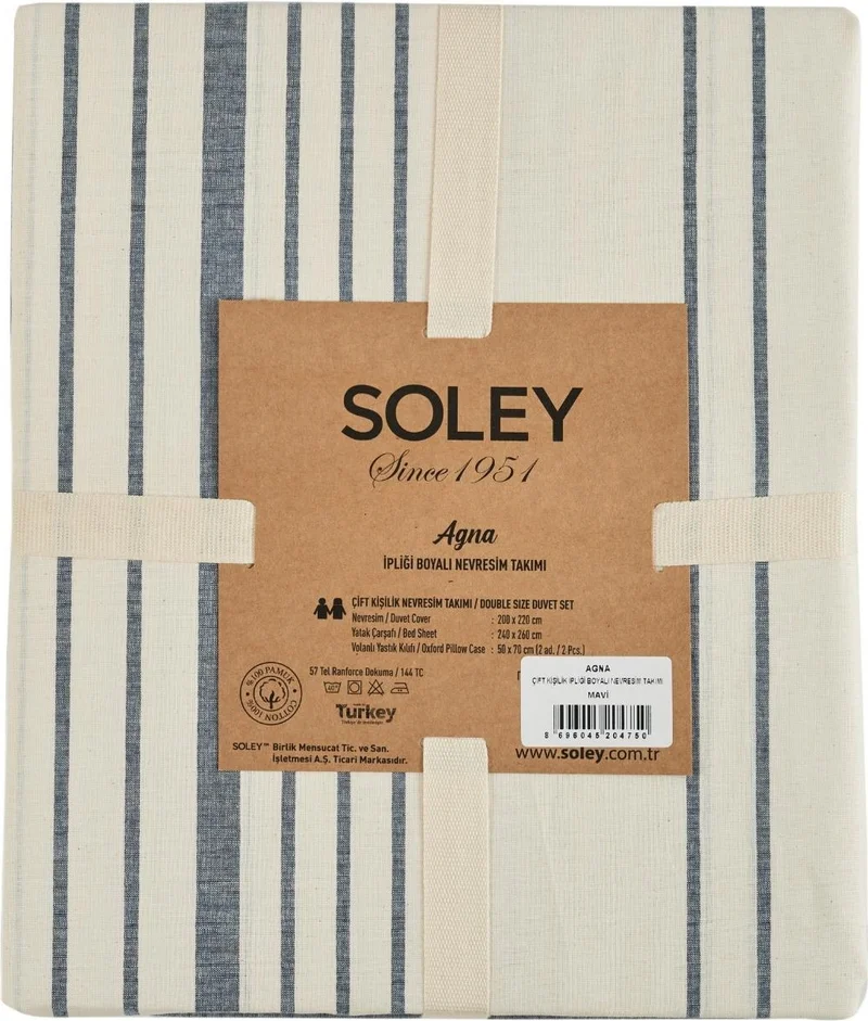 Soley | Agna | 100% Cotton Yarn Dyed Single Duvet Cover Set