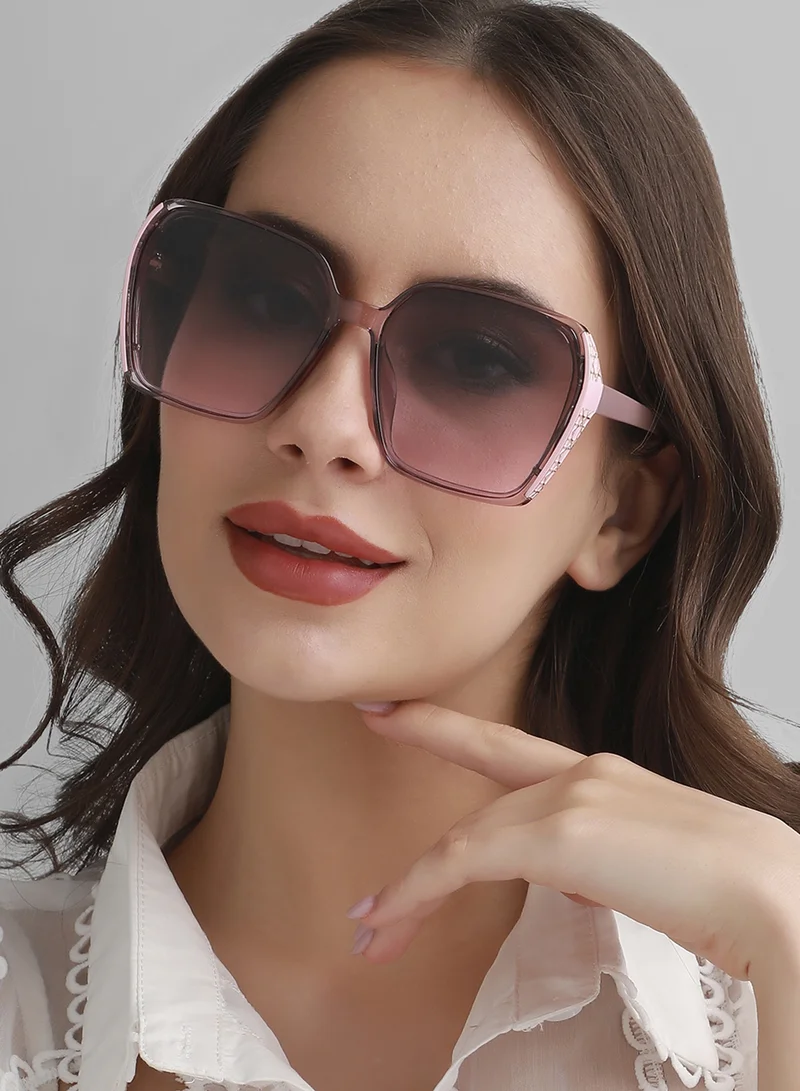 صوص هاوت Gradient Oversized Sunglasses - Blush Pink