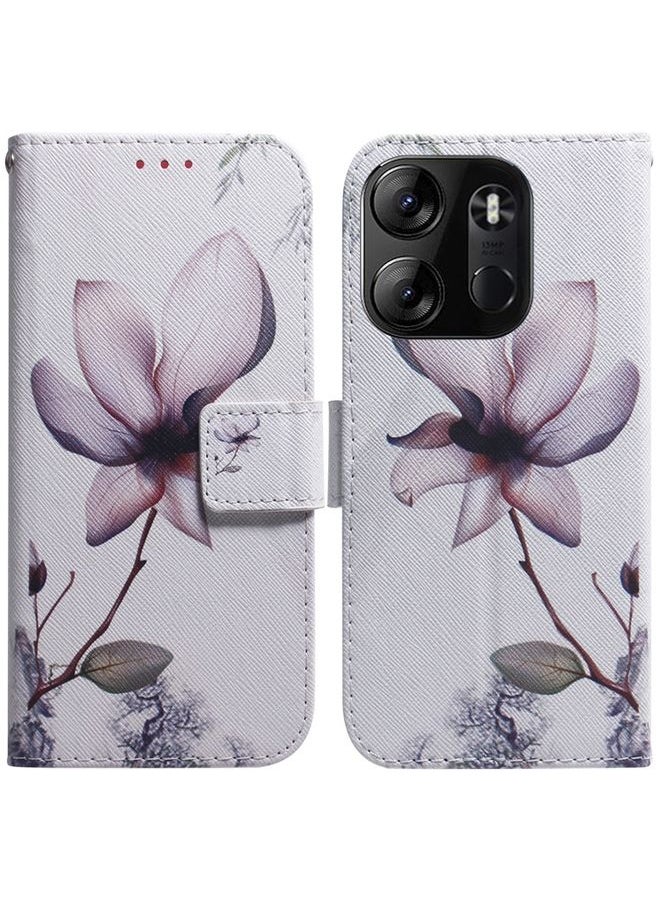 HuHa - Case Cover For For Tecno Spark Go 2023 / Pop 7 Pro Coloured Drawing Flip Leather Phone Case(Magnolia) - Image 1