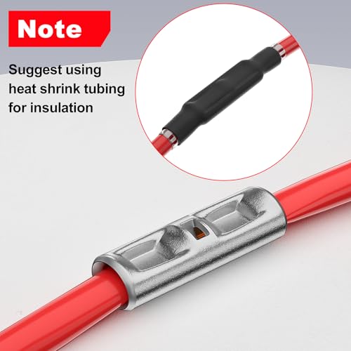 AIRIC UL Listed Non Insulated Butt Connectors 16-14 AWG, 100 pcs Electrical Seamless Crimping Terminals, Uninsulated Wiring Crimps Connector, Bare Copper Crimp Splice Terminal for 16,14 Gauge Wire - Image 4