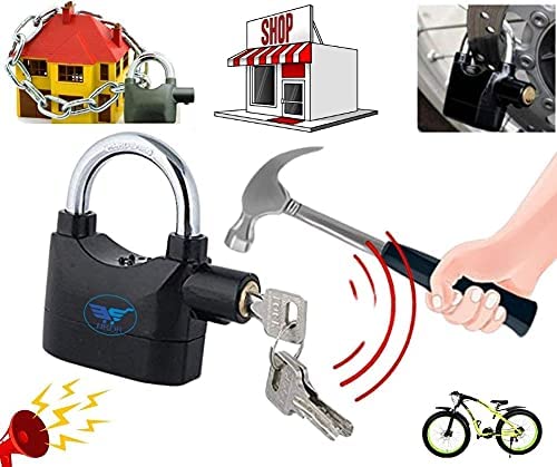 AJ AJ Security Alarm Lock System Waterproof Black AntiTheft Siren 110DBA Alarm Anti potong Padlock for Universal Use Bicycle Bike Door Window Battery Thickened Shackle Lock - Image 2