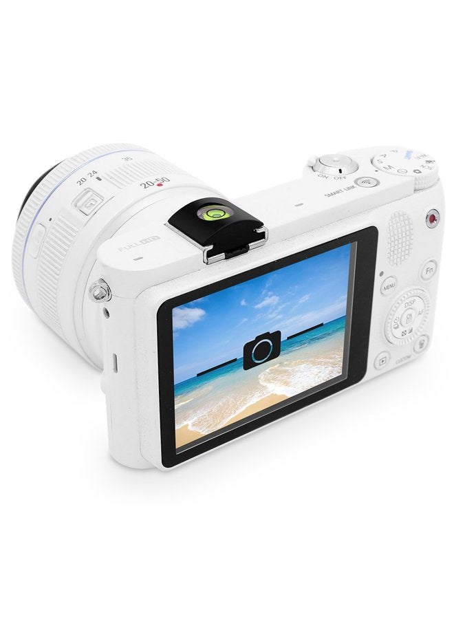 Anwenk غطاء فلاش الكاميرا مع مستوى فقاعي للكاميرات Canon و Nikon و Panasonic و Fujifilm و Olympus و Pentax و Sigma DSLR/SLR/Evil - عبوة من 2 - Image 2