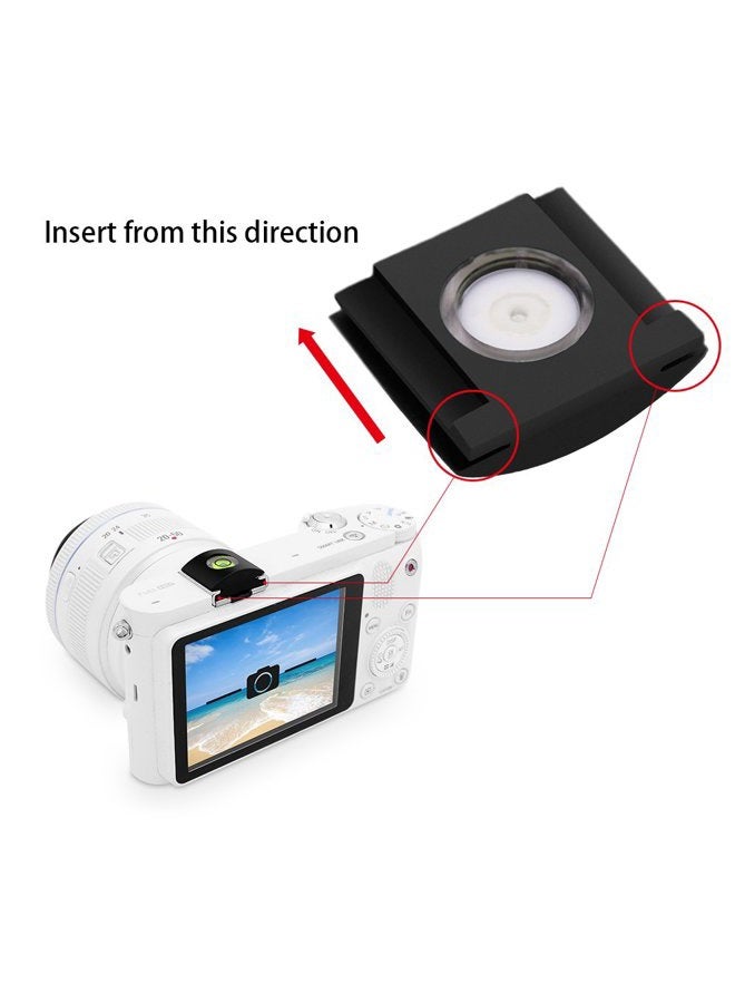 Anwenk غطاء فلاش الكاميرا مع مستوى فقاعي للكاميرات Canon و Nikon و Panasonic و Fujifilm و Olympus و Pentax و Sigma DSLR/SLR/Evil - عبوة من 2 - Image 4