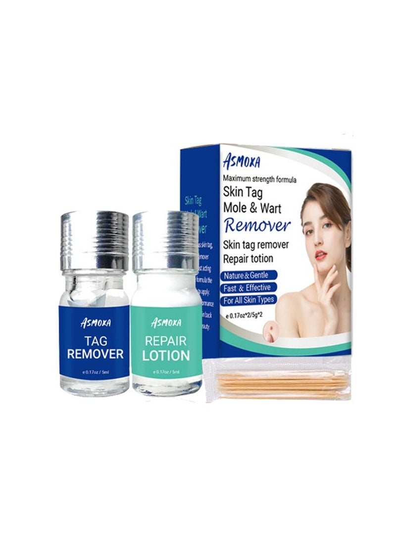 ASMOXA Skin Tag Remover, Mole Remover & Skin Tag Removal Repair Lotion Set, Remove Moles and Skin Tags with Natural Ingredients for Safe & Quick Removal,for Home Use  - Image 1
