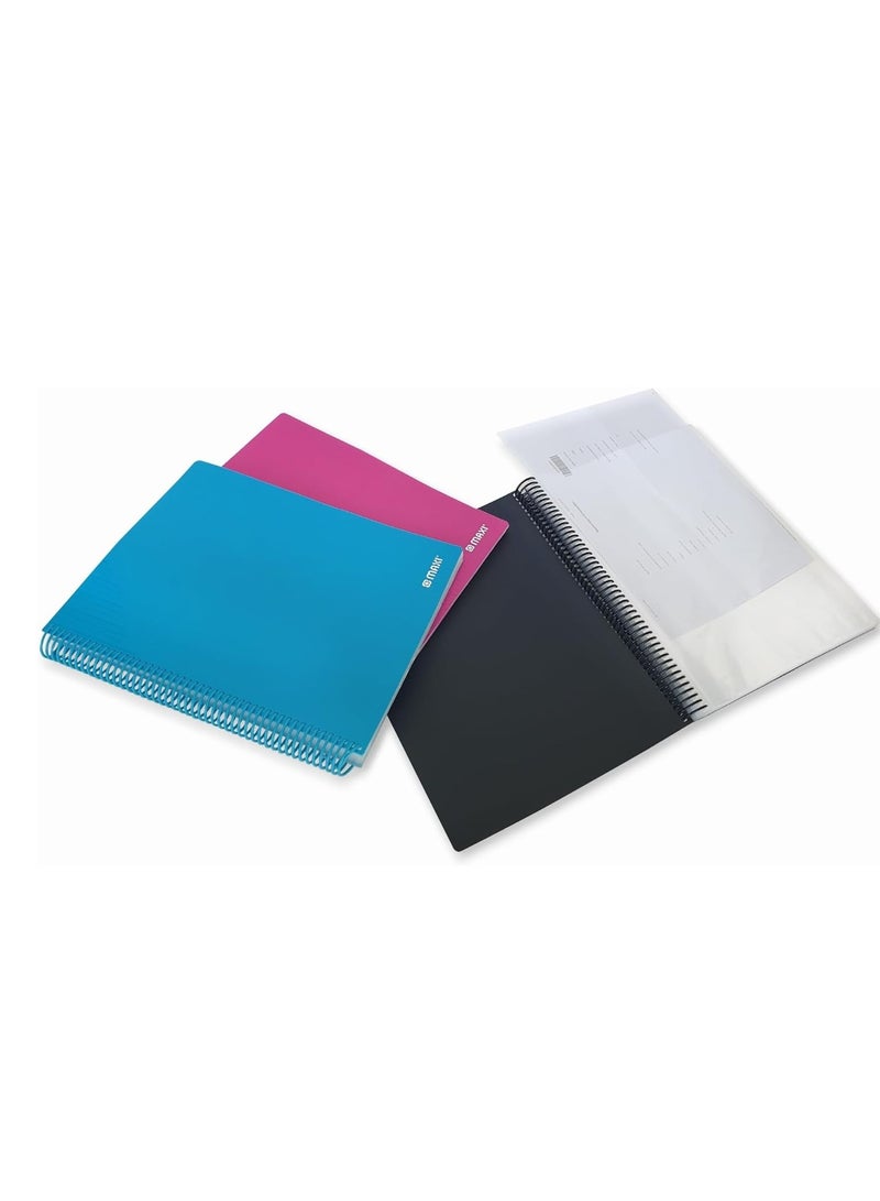 Maxi 60-Pocket Display Book With Elastic Closure Purple Cover - Image 2