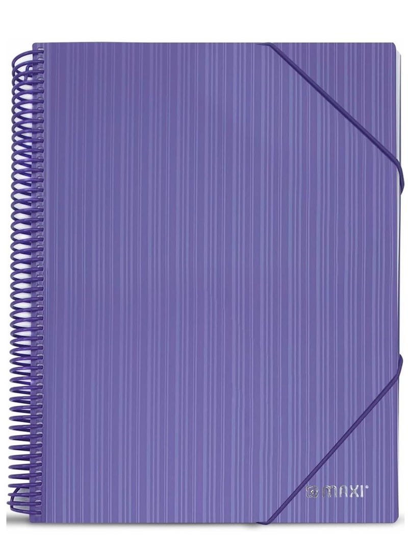 Maxi 60-Pocket Display Book With Elastic Closure Purple Cover - Image 1