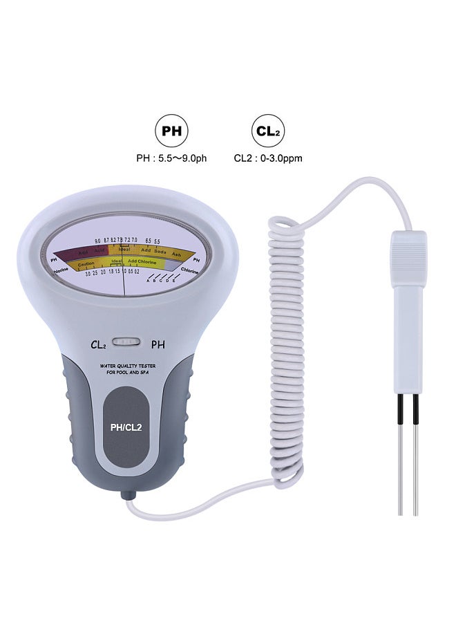 Lepmerk - PC102 Portable Water Quality Tester Digital 2 in 1 PH & Chlorine Level CL2 Meter Detector for Swimming Pool Spa - Image 1