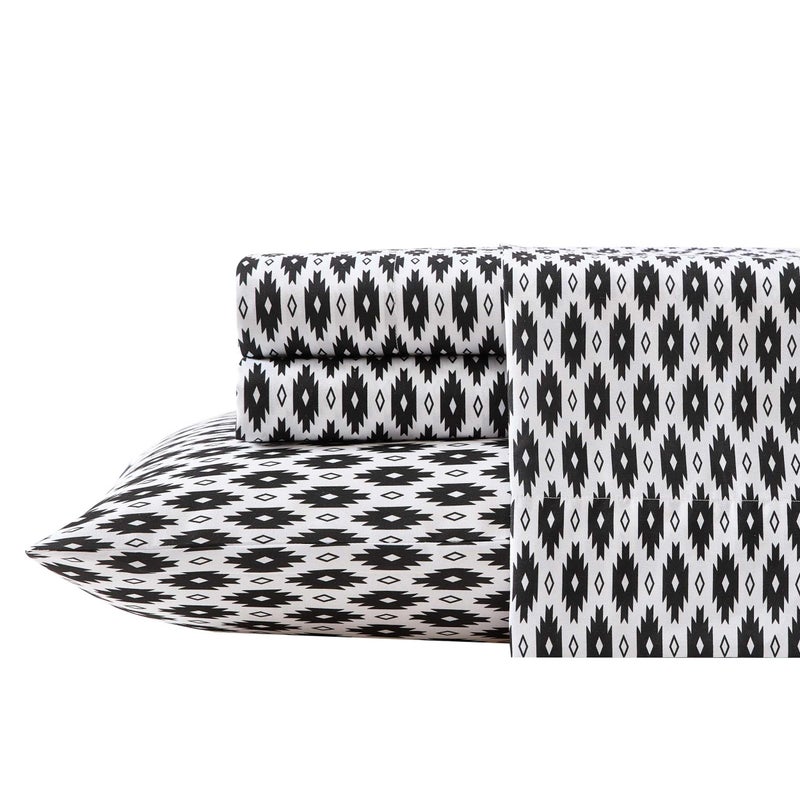 Wrangler - Sheet Set  Breathable & Wrinkle Resistant Bedding with Matching Pillowcases  Yellowstone Inspired  Fully Elasticized (Blaze Black  Queen) - Image 1