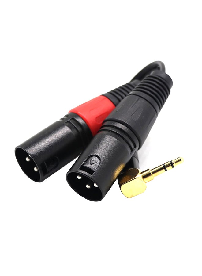 3.5mm Stereo Male To 2 XLR Female Audio Y Cable Black