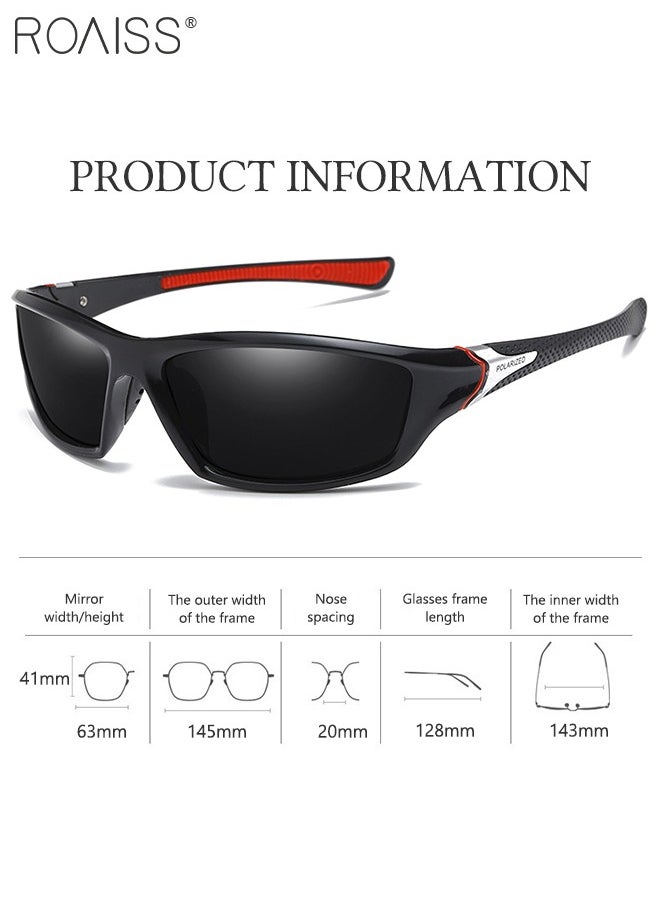 Polarized Sports Sunglasses for Men Women, UV400 Protection Cycling Glasses with Black Red PC Frame, Goggles for Baseball Running Fishing Golf 63mm - pzsku/ZDCBDDC84572213C79F35Z/45/_/1711706139/776ea18b-f6ef-4f20-a6b7-e091977e6d29