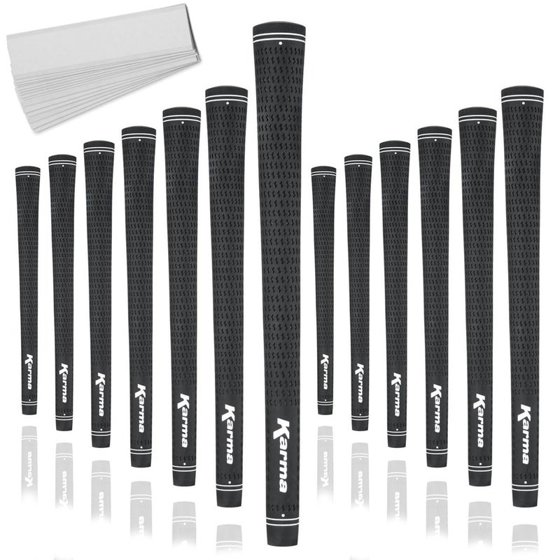 Karma Velour Black Jumbo Plus Golf Club Grips Oversized 18 Soft Rubber 13 Pack with 13 Golf Grip Tape Strips - Image 2