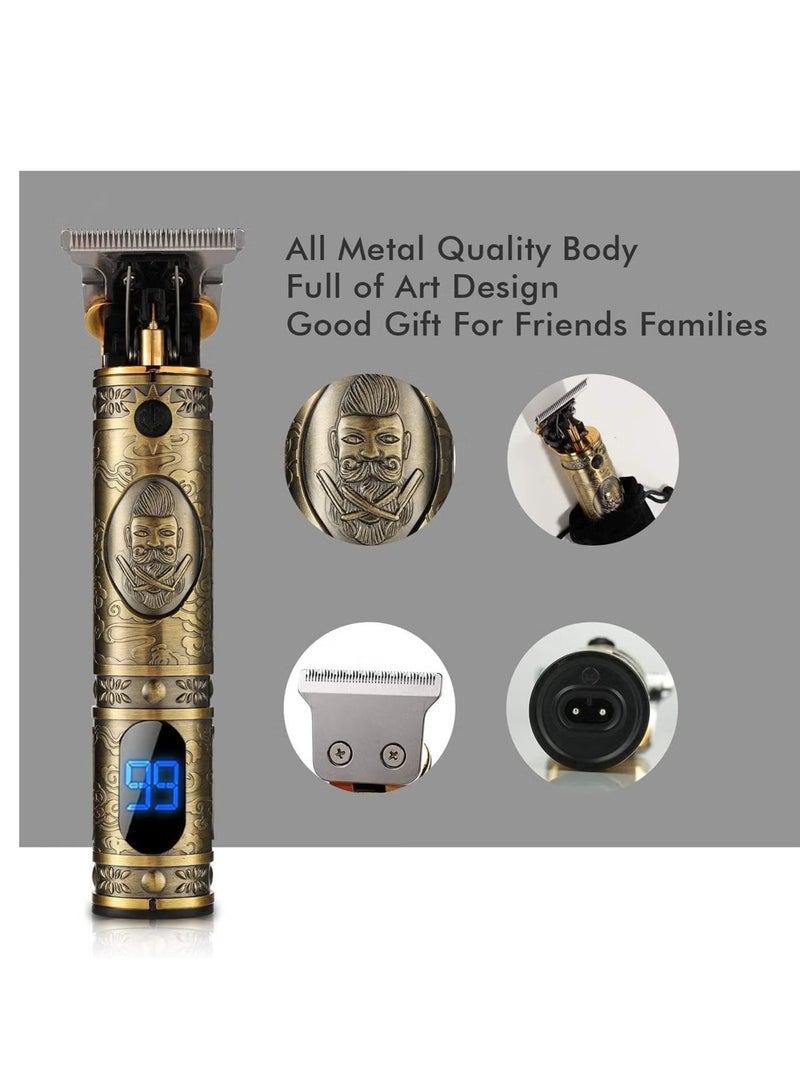 Upgraded Hair Trimmer Beard Clippers for Men Professional USB Electric Hair Clippers for Hair Cutting Trimmers Cordless Outliner Zero Gaped LED Display (Hair Clippers for Men, GOLD 05) - Image 1