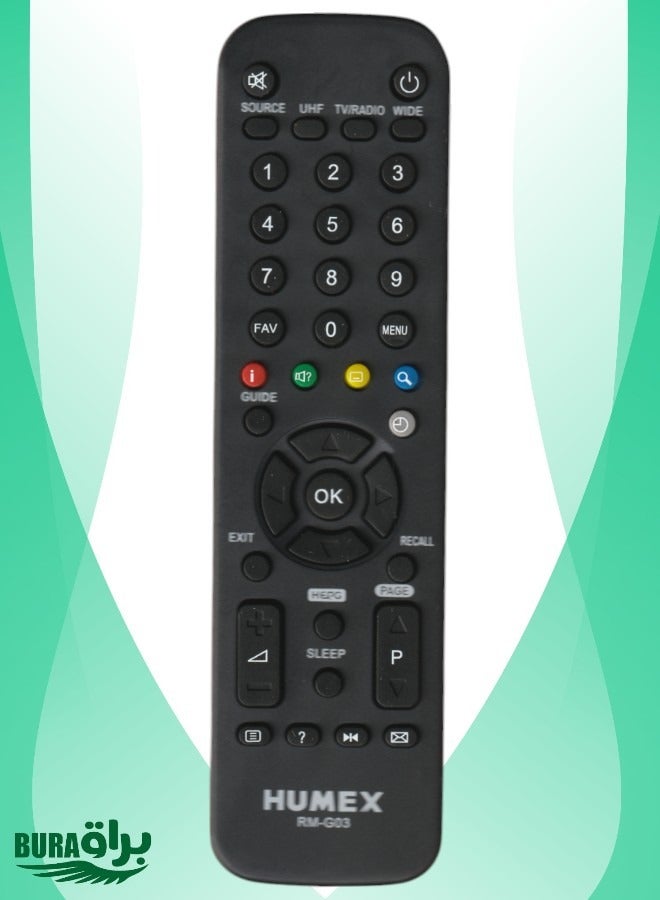 BURAQ Humex Remote Replacement Remote Control For Humex Receiver RM-G03
