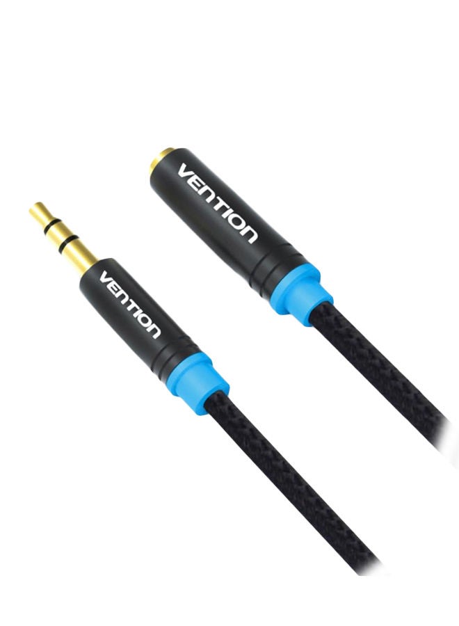 NIBEMINENT Female 3.5 mm To Male 3.5mm Aux Audio Cable 1meter Black - Image 1
