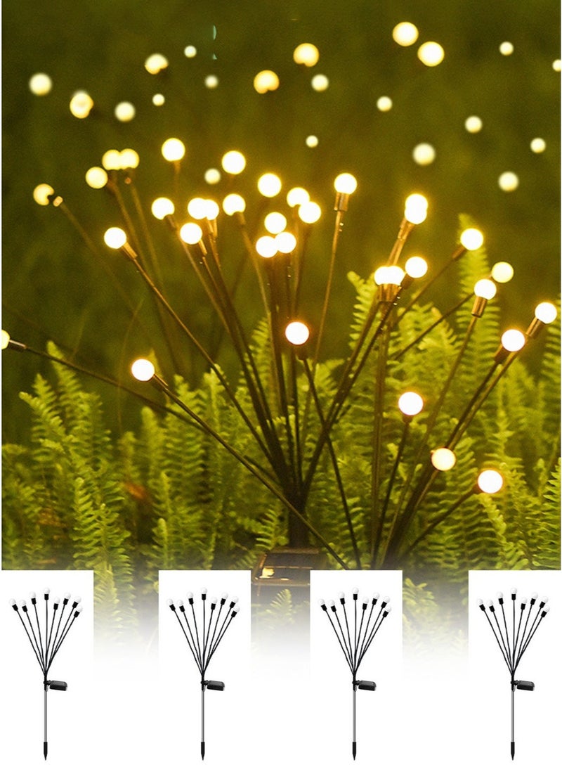 Generic 4 Pcs Solar Lights Outdoor Waterproof Solar Garden Lights Decorative Outdoor Lights Yard Lights Dancing Fireflies Lights Warm White  - Image 2