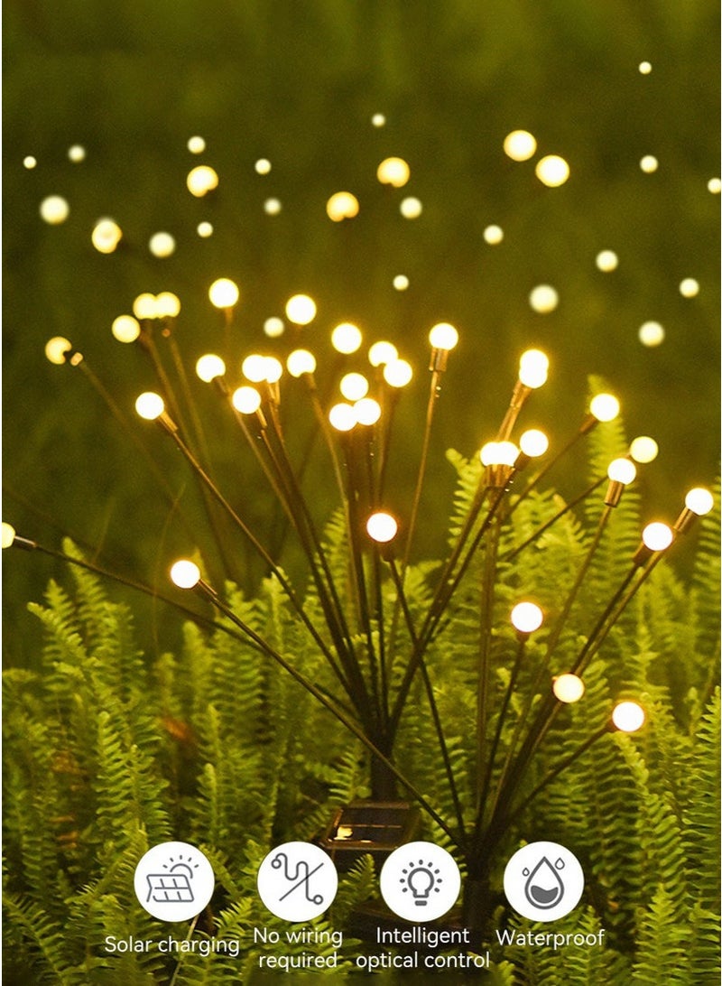 Generic 4 Pcs Solar Lights Outdoor Waterproof Solar Garden Lights Decorative Outdoor Lights Yard Lights Dancing Fireflies Lights Warm White  - Image 1