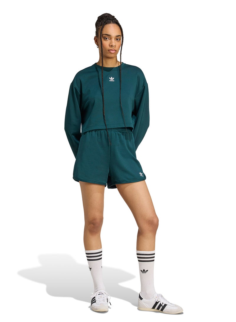adidas Originals Essential Wide Ribbed Sprinter Shorts  - Image 5