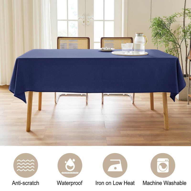 Ausspvoct tablecloth مستطيل 60x120 مقاوم للماء مقاوم للانسكاب مقاوم القماش القماش تجاعيد طاولة الطعام خالية - Image 2