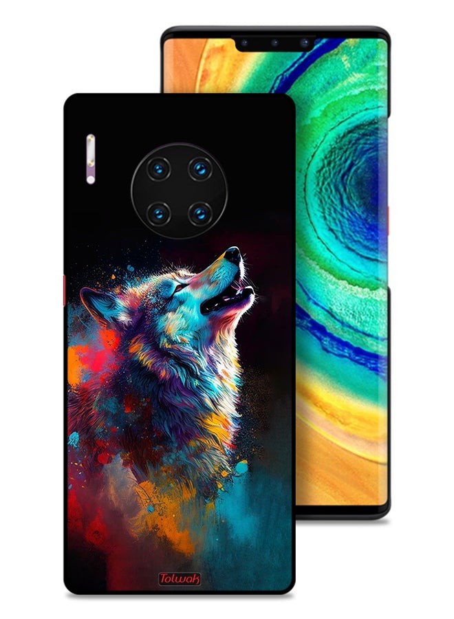 Tolwak Huawei Mate 30 Pro 4G Protective Case Cover Wolf Colorful Art - Image 1