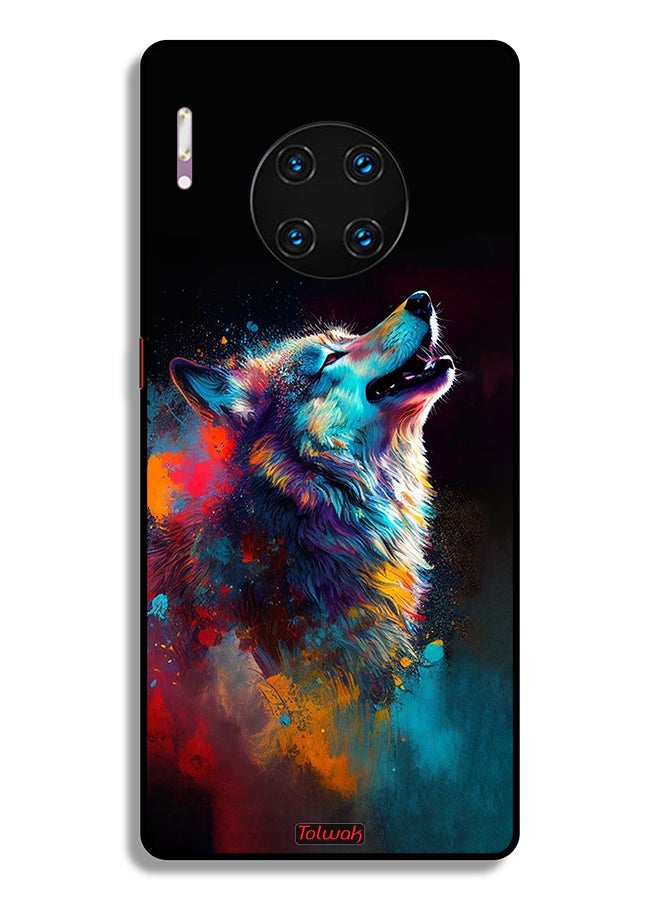Tolwak Huawei Mate 30 Pro 4G Protective Case Cover Wolf Colorful Art - Image 2