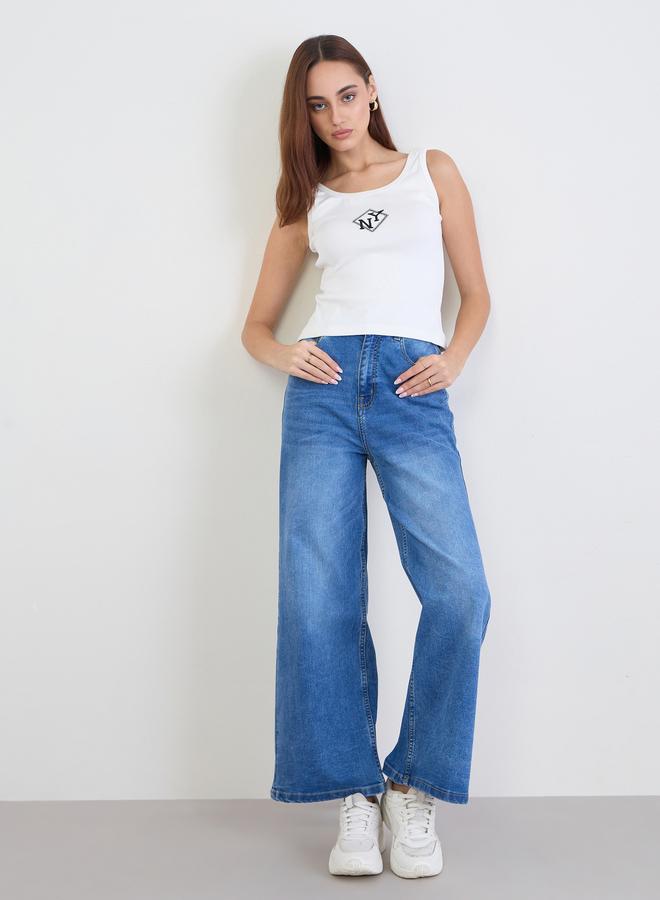 Styli Women Off White Embroidered Fitted Tank - Image 2