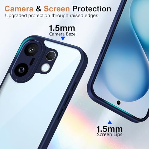 Kapa Hawkeye Clear Slim Tough Back Cover for Vivo X200 FE 5G | Camera Lens Protector Anti Yellow Shockproof Clear Hybrid Case Cover (Blue Sides) - Image 4